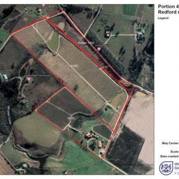 Locality map of Portions 66 and 9 of farm Redford 232